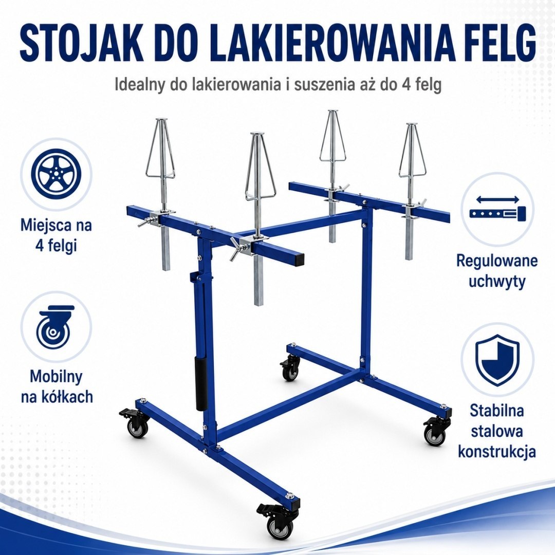 Lakovací Stojan Na Disky BITUXX Mobilní Na 4 Disky 100 kg Dílenský M20007